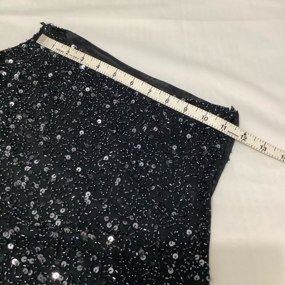 Aidan Mattox sequin cold shoulder mini cocktail dress black size 2 (W551) - Picture 14 of 14